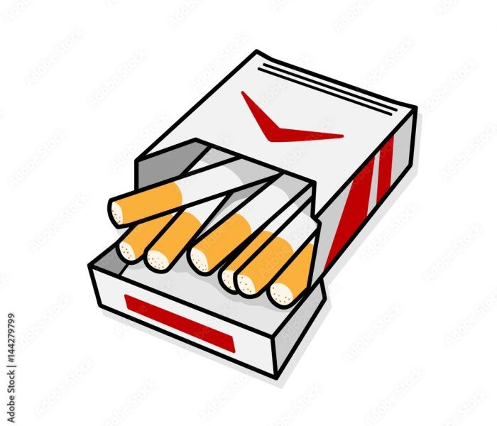 Clipart cigarette box drawing easy