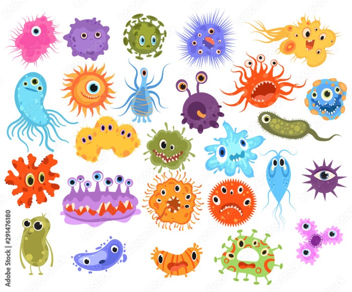 Cartoon bacteria cold drawing easy