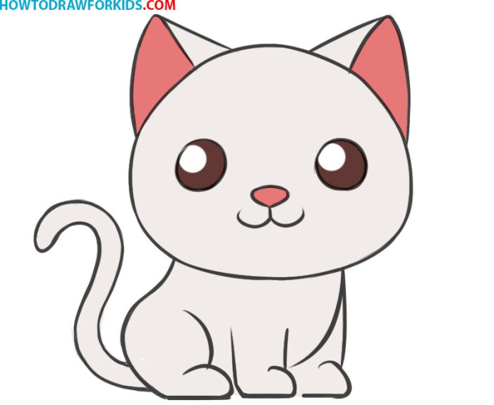 Cute cat drawing easy