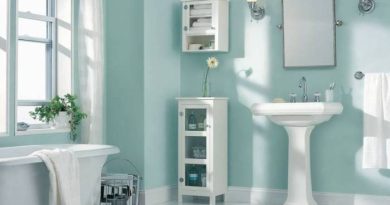 Teal color bathroom decor