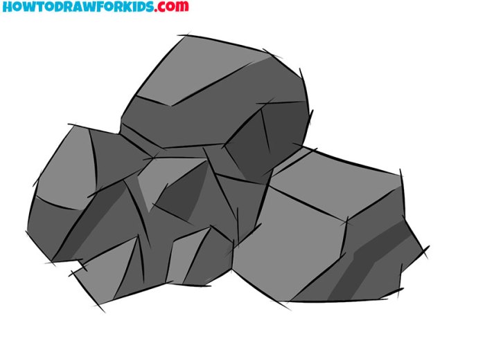 Easy drawing of coal for kids