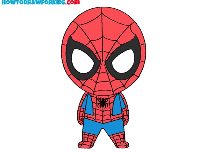 Easy drawing of spider-man