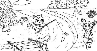 Animal crossing coloring sheet