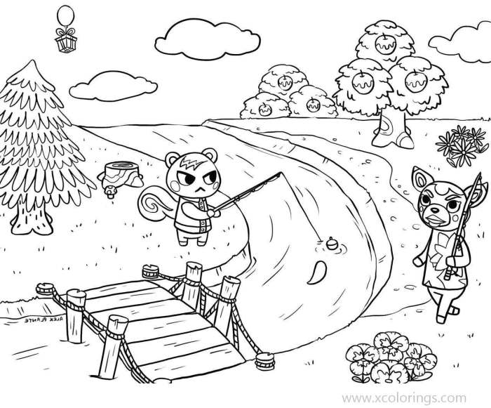 Animal crossing coloring sheet