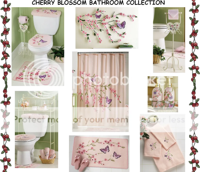 Cherry blossom bathroom decor