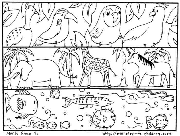 God made animals coloring page