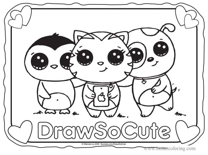 Cute animal coloring pages printable free