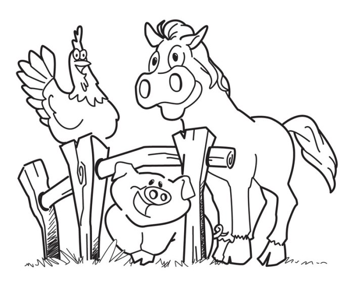 Coloring sheet farm animals coloring pages