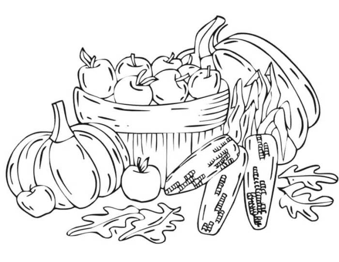 Fall animals feast coloring sheets