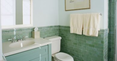 Bathroom decor green and brown