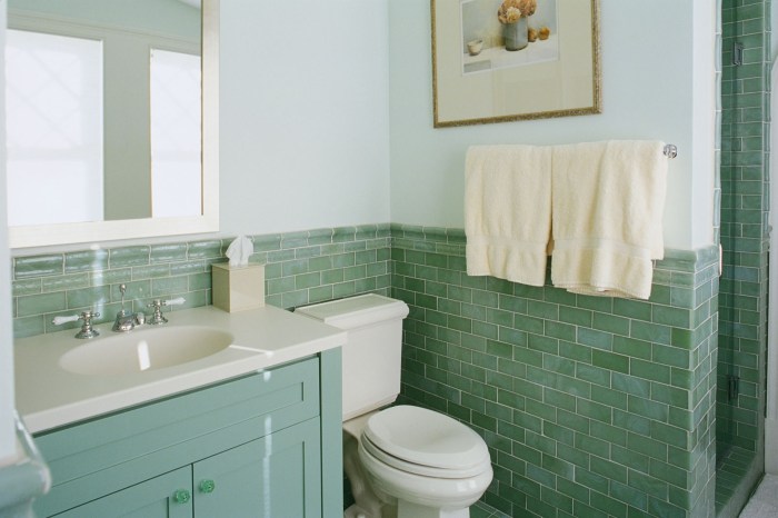 Bathroom decor green and brown