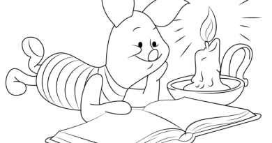 Animals reading coloring pages