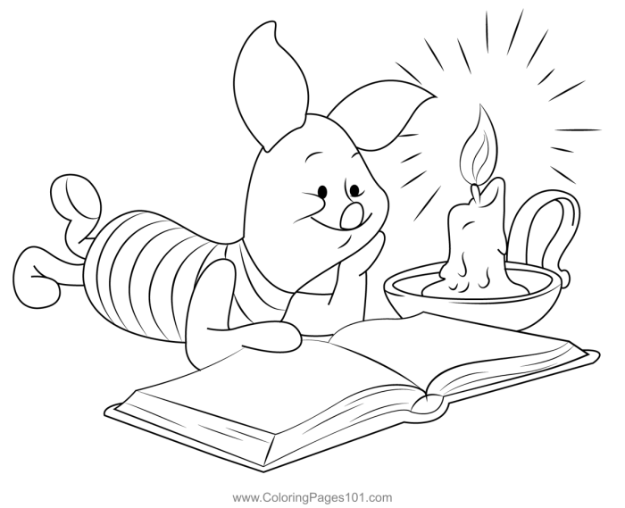 Animals reading coloring pages