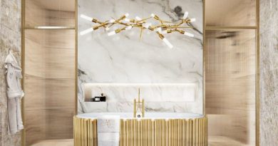 White and gold bathroom decor