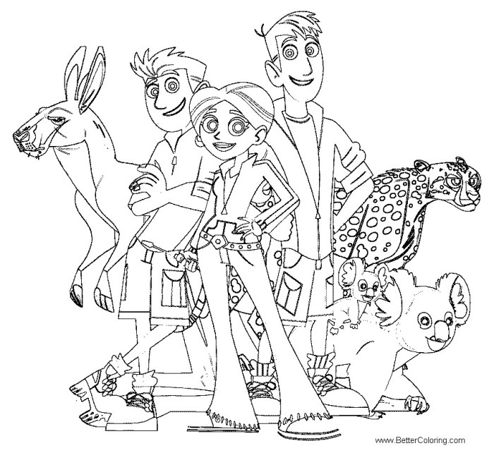 Coloring pages wild kratts as animal