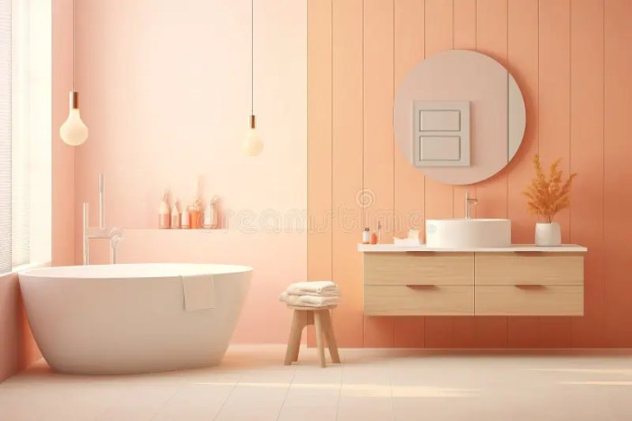 Peach color bathroom decor