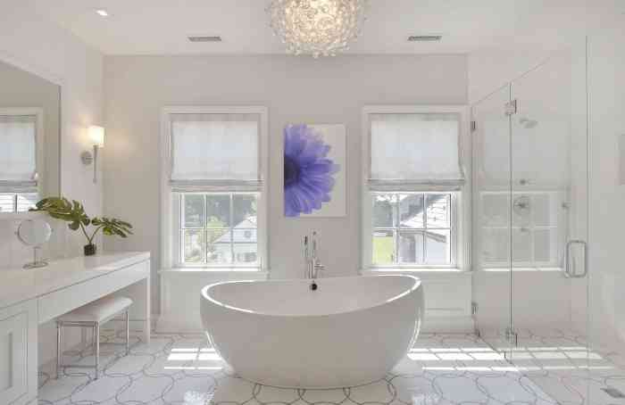 All white bathroom decor