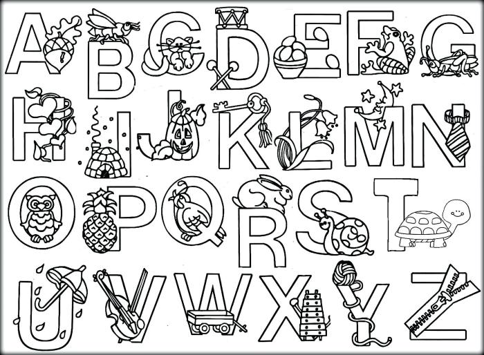 Animal alphabet coloring sheets