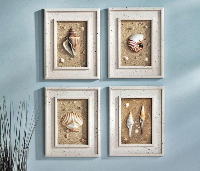 Beach themed bathroom wall decor