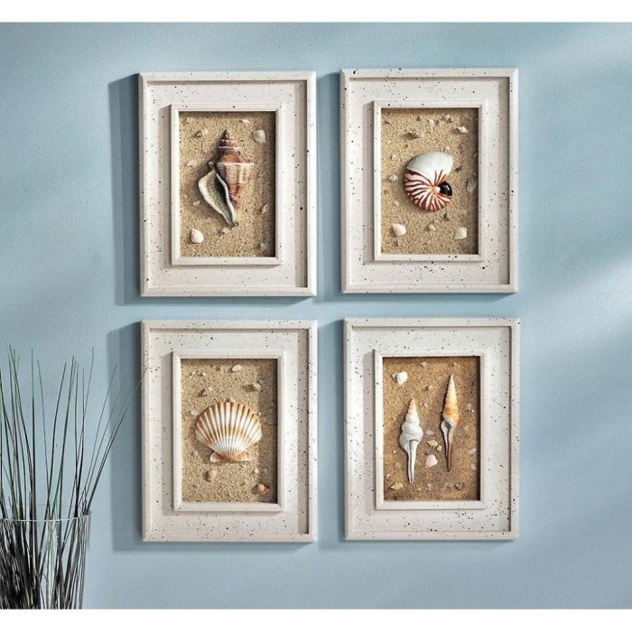 Beach themed bathroom wall decor