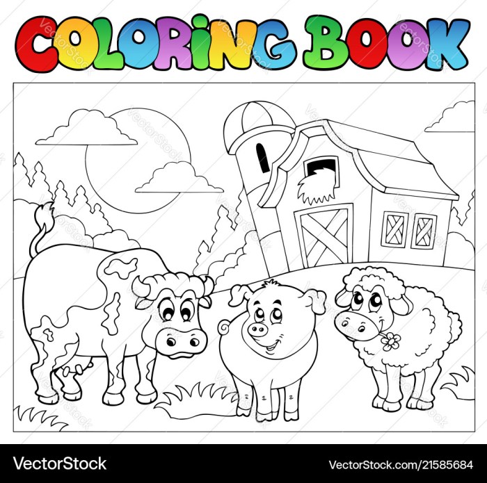 Farm animals coloring book