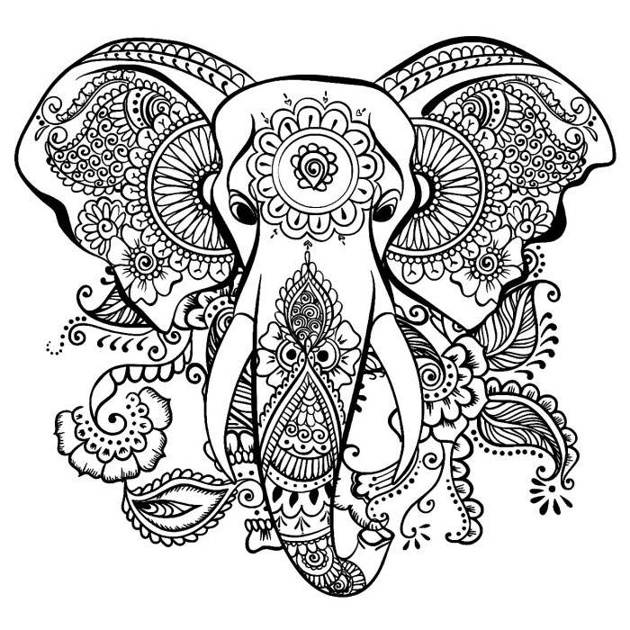 Animal coloring pages elephang