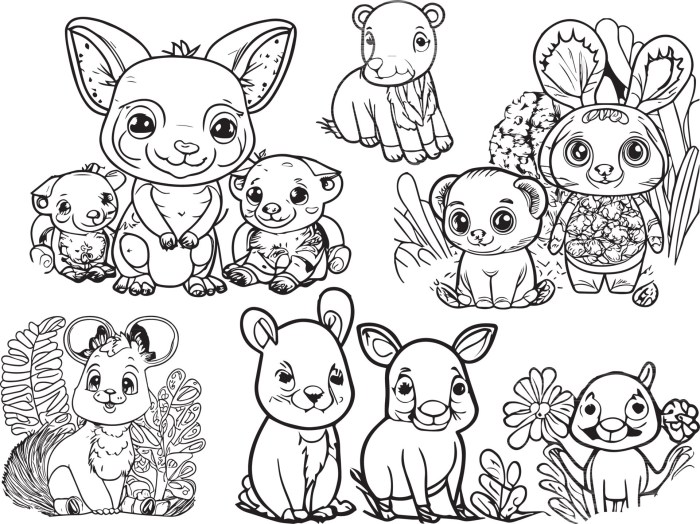 Coloring pages of baby animals