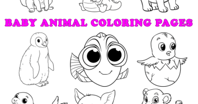 Black and white coloring animals