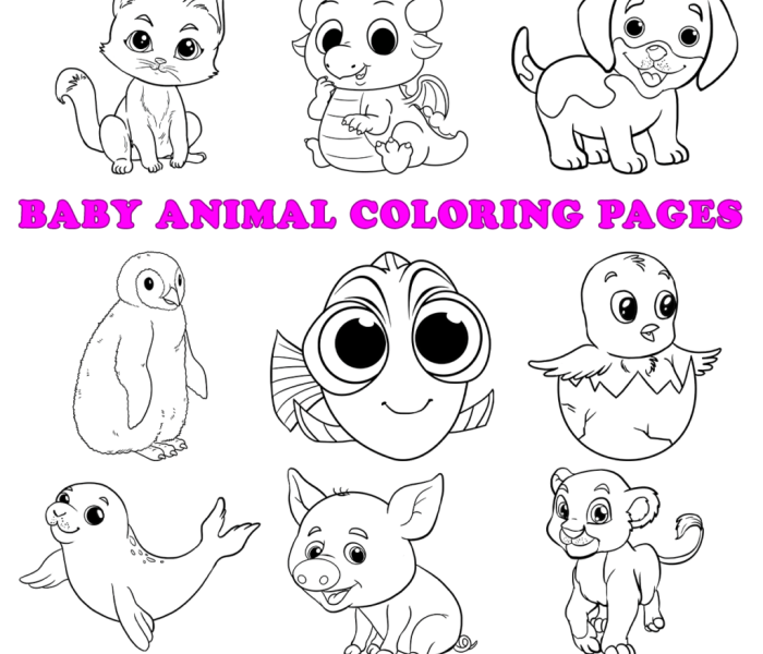 Black and white coloring animals