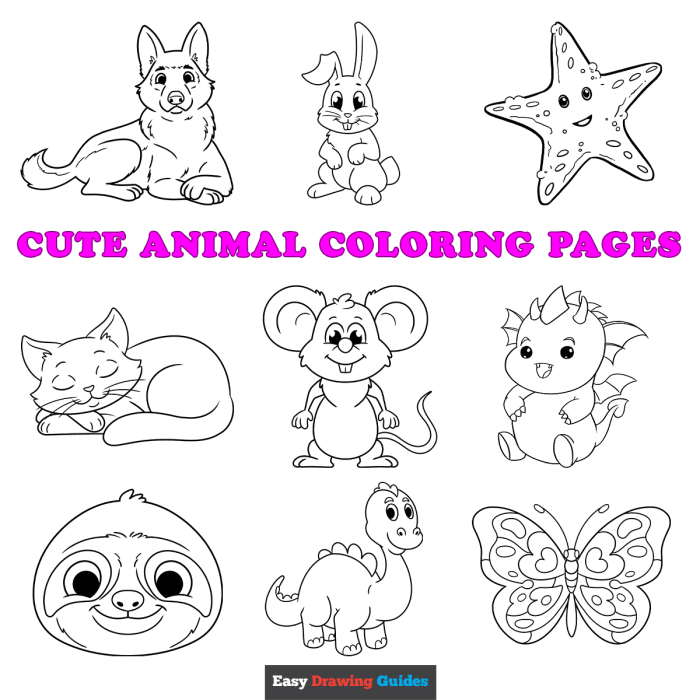 Free coloring pages of animals easy