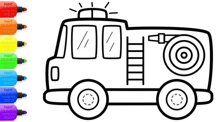 Easy fire truck drawing