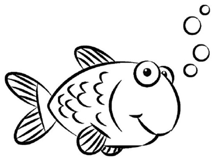 Easy preschoolers eating fish drawing