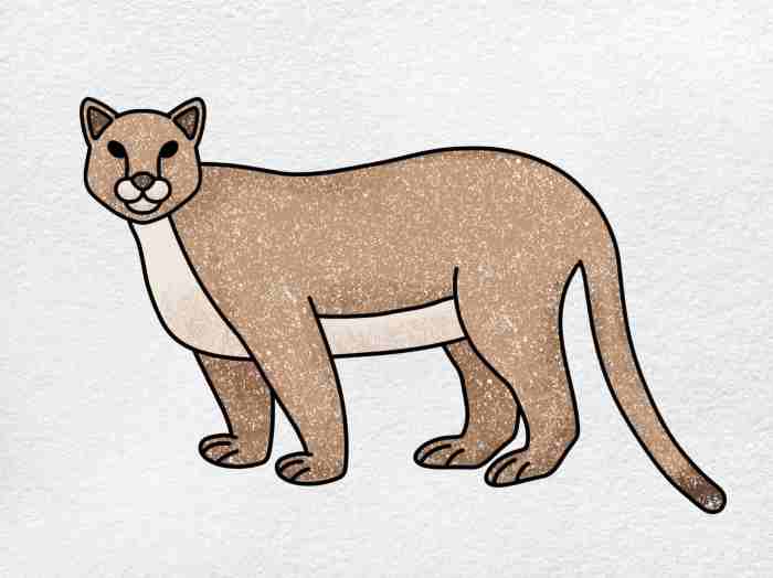 Mountain lion drawing easy mountain line drawing