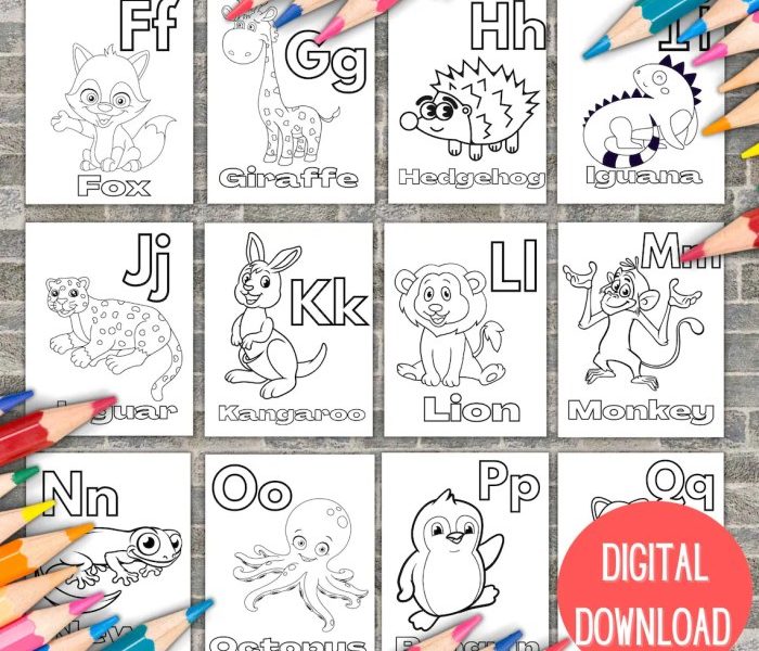 Abc animal coloring book