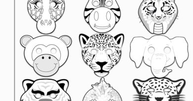 African animal mask printable coloring pages