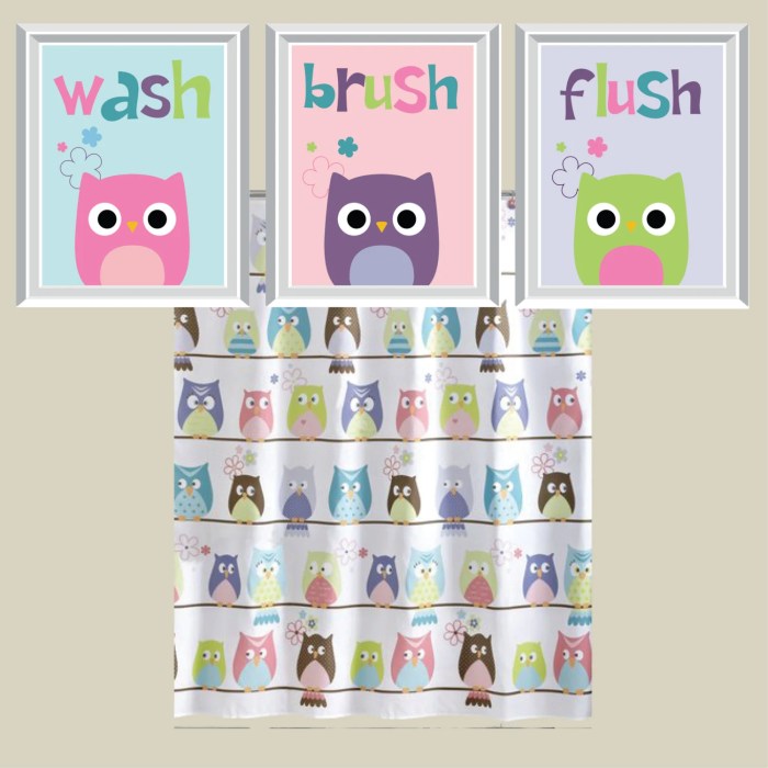 Owl bathroom decor set