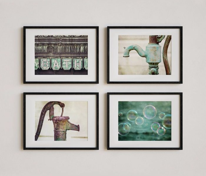 Bathroom wall decor teal