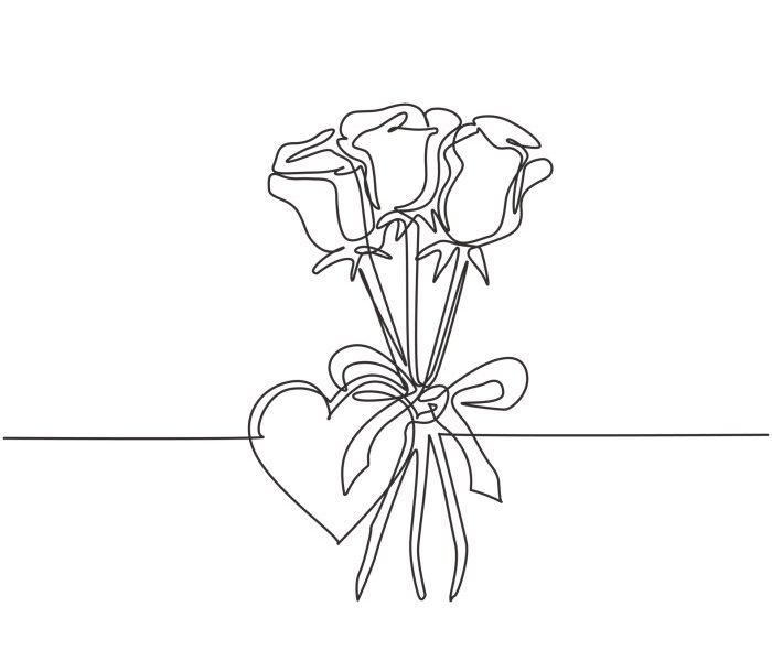 Easy hart flower drawing