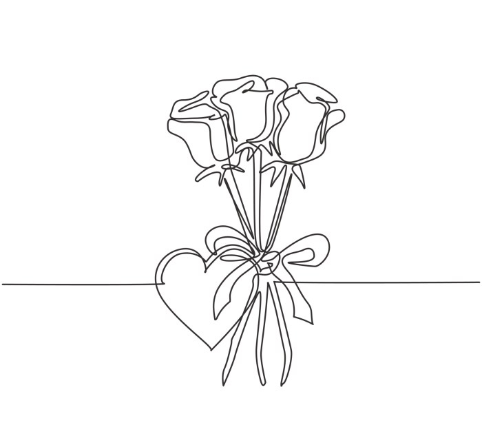 Easy hart flower drawing