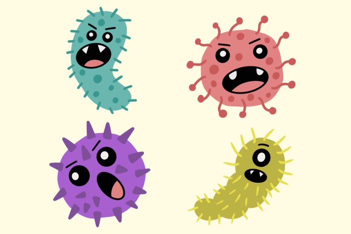 Cartoon bacteria cold drawing easy