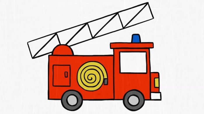 Easy fire truck drawing