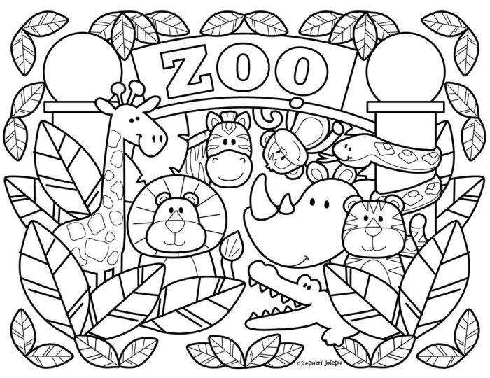 Zoo animals coloring pages pdf